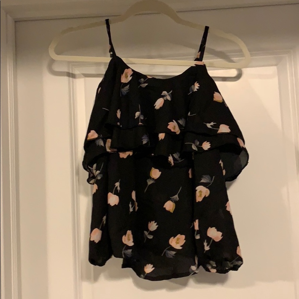 black with pink flowers